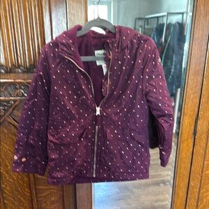 OshKosh B'gosh Maroon with Gold polka dots Kids lightweight Jacket